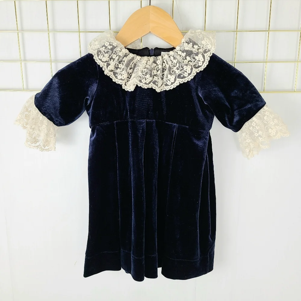 Mademoiselle Charlotte Couture Velvet Lace Dress